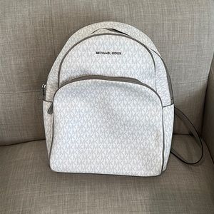 Used White MK backpack